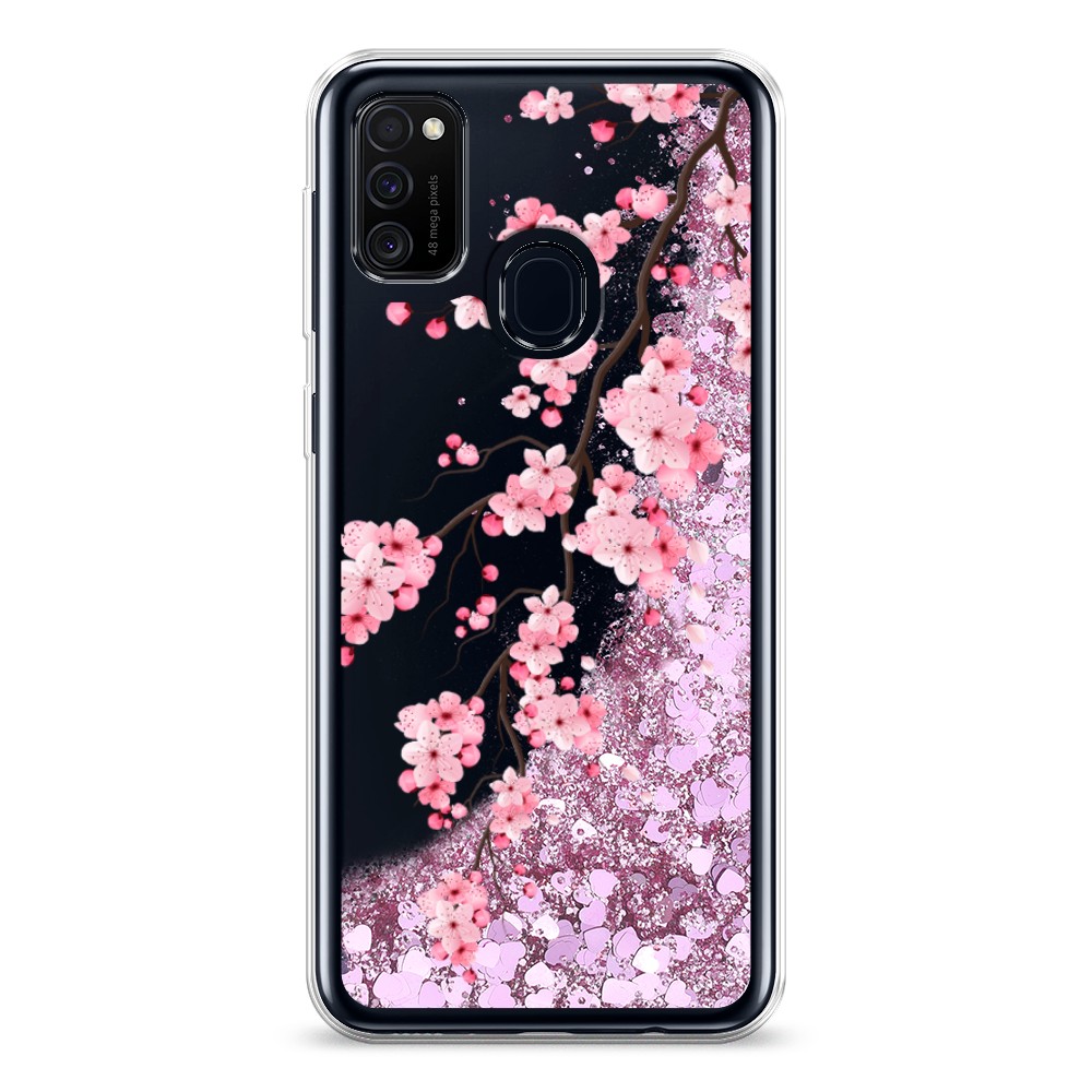 

Жидкий чехол с блестками "Розовая сакура" на Samsung Galaxy M30s, 29894-1