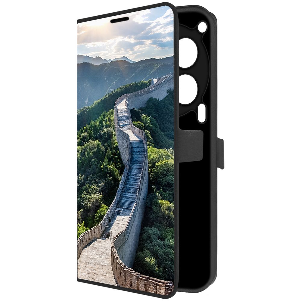

Чехол-книжка Krutoff Eco Book для TECNO Camon 30 5G Китай, Великая Стена (черный)