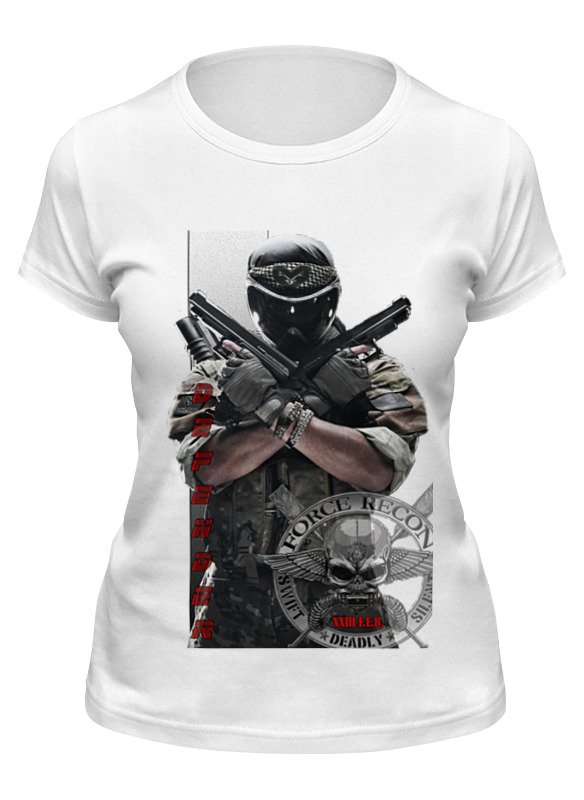 

Футболка женская Printio Защитник белая XL, Белый, Защитник