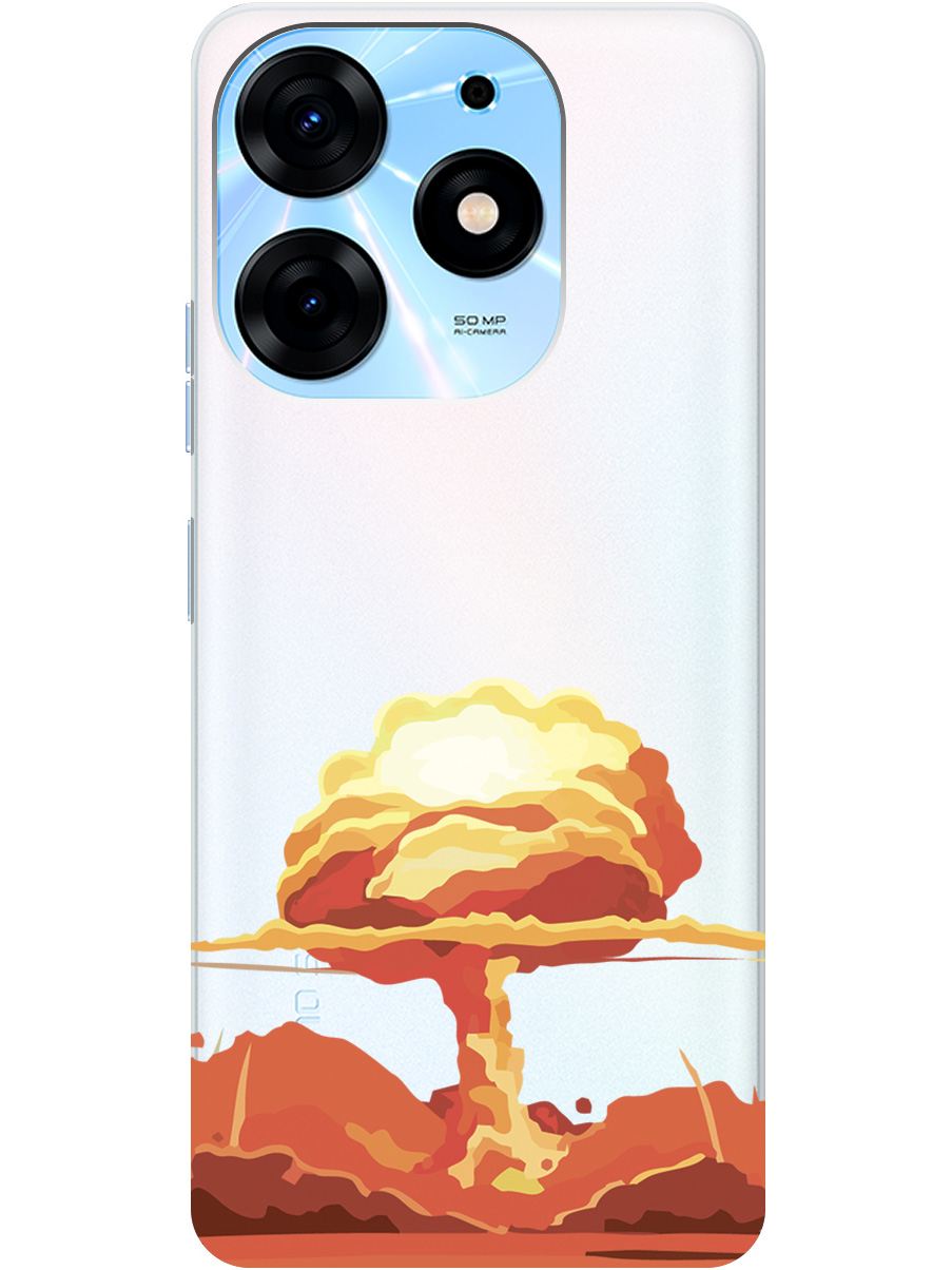 

Чехол на Tecno Spark 10 Pro силиконовый с принтом "Boom", Прозрачный;красный, 20001075