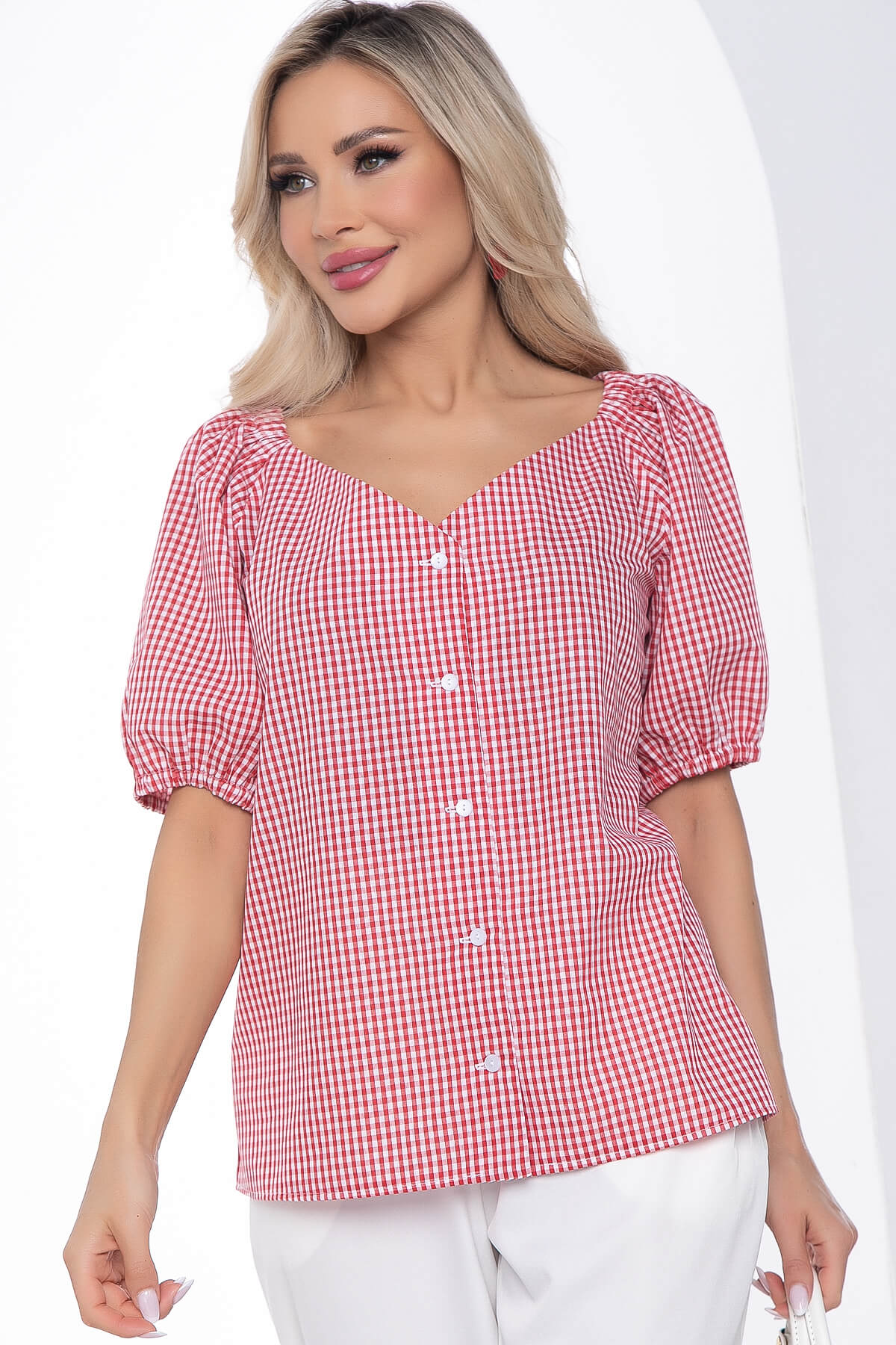 

Блуза женская LT Collection Джейн красная 54 RU, Красный, Джейн