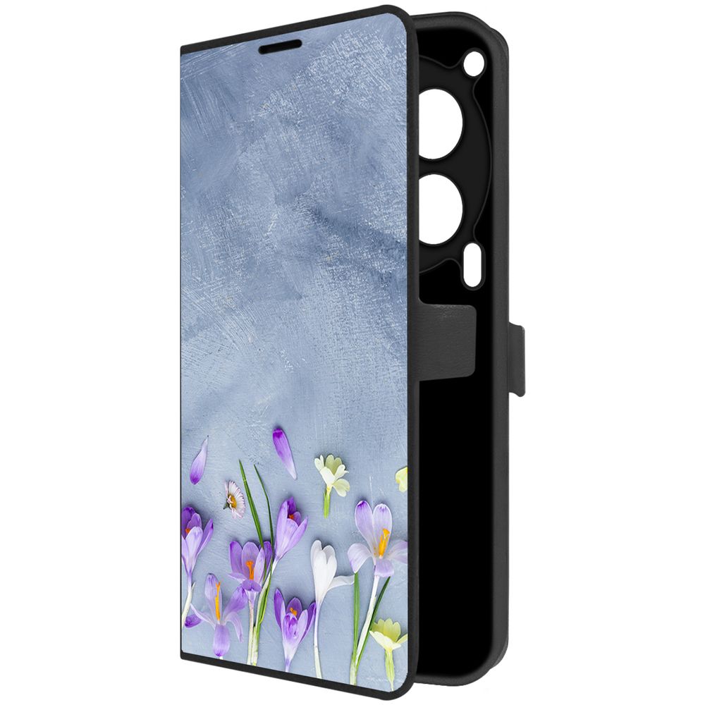 

Чехол-книжка Krutoff Eco Book для TECNO Camon 30 5G Цветочное настроение (черный)