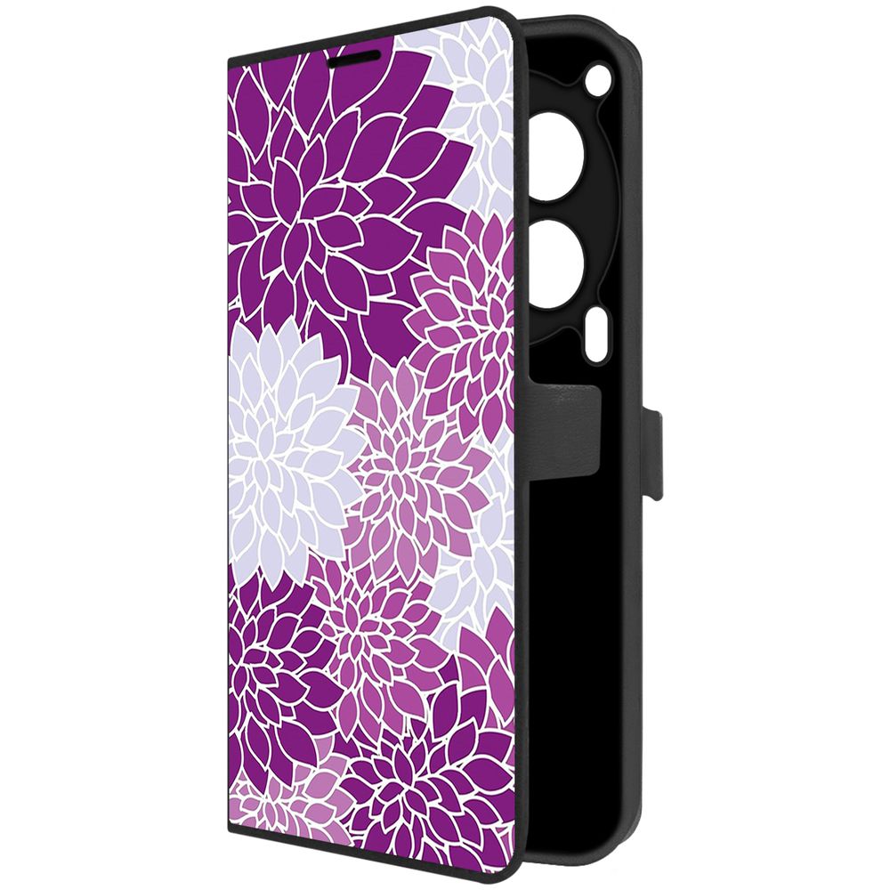 

Чехол-книжка Krutoff Eco Book для TECNO Camon 30 5G Цветочный паттерн 2 (черный)
