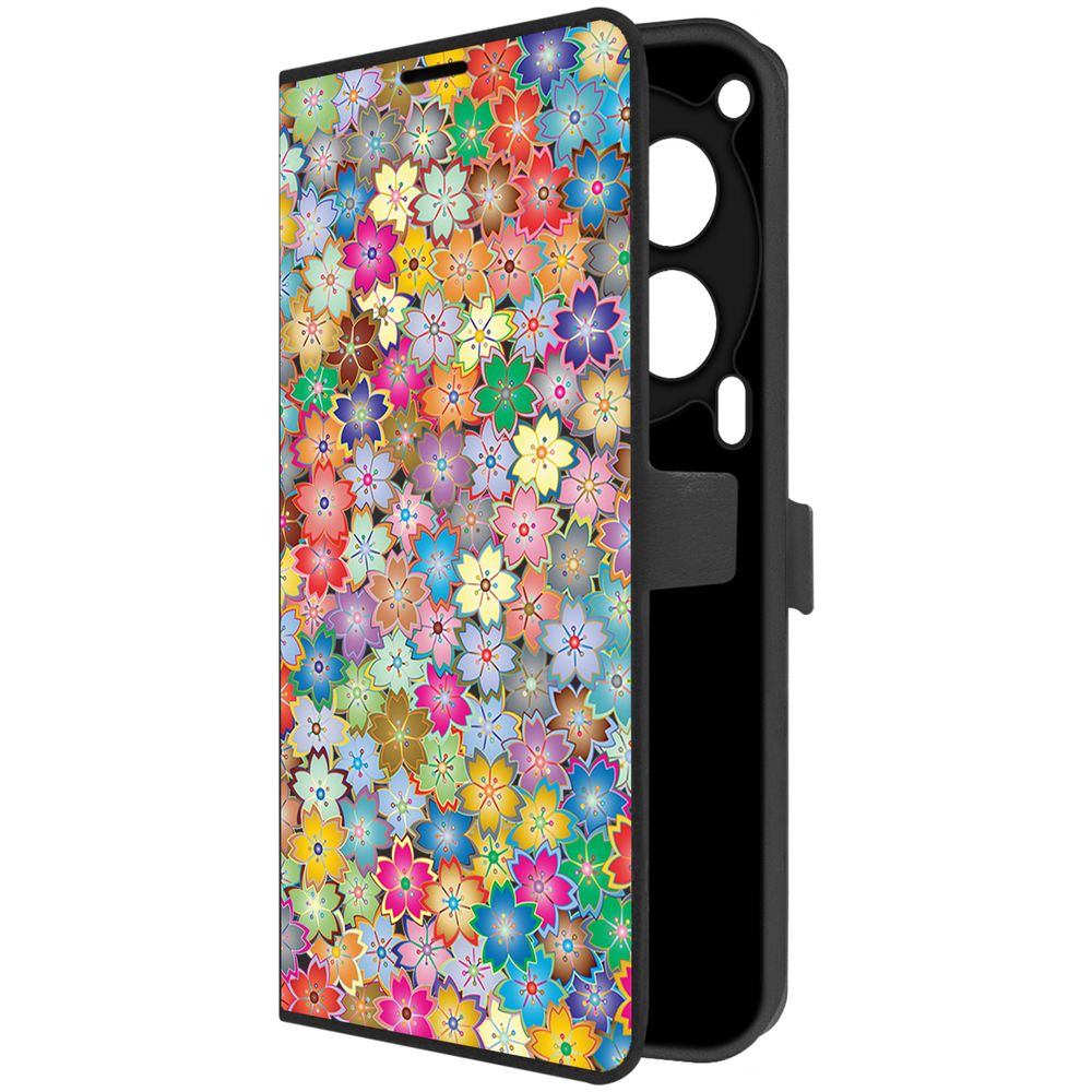 

Чехол-книжка Krutoff Eco Book для TECNO Camon 30 5G Цветочный паттерн 4 (черный)