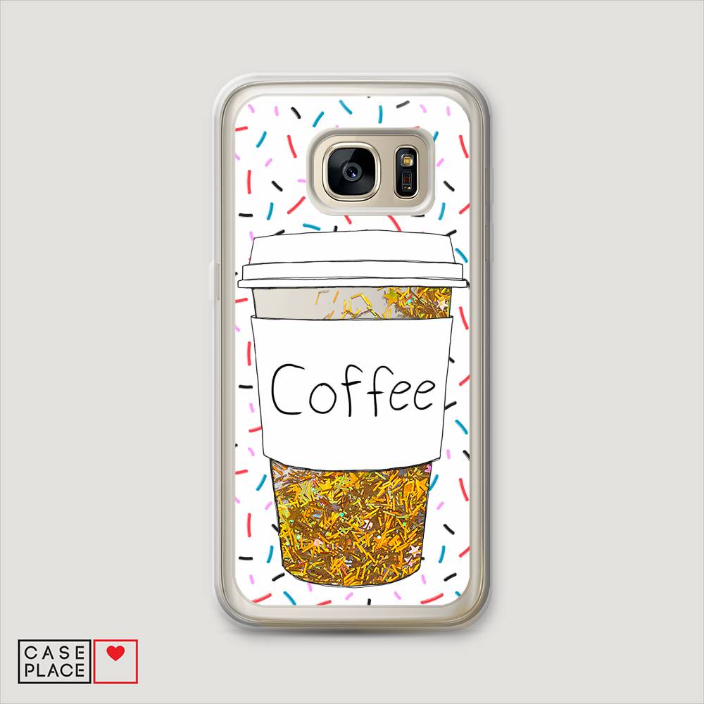 фото Чехол awog "coffee прозрачный стакан" для samsung galaxy s7 edge