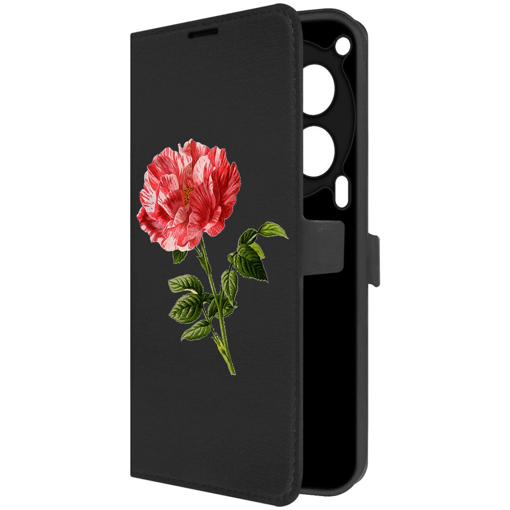 

Чехол-книжка Krutoff Eco Book для TECNO Camon 30 5G Рисованная роза (черный)