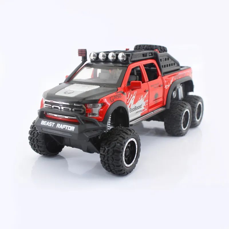 Машинка внедорожник Ford Raptor f150, красная 1 28 alloy ford raptor f150 car model diecast toy vehicles metal modified off road simulation car collection kids gift