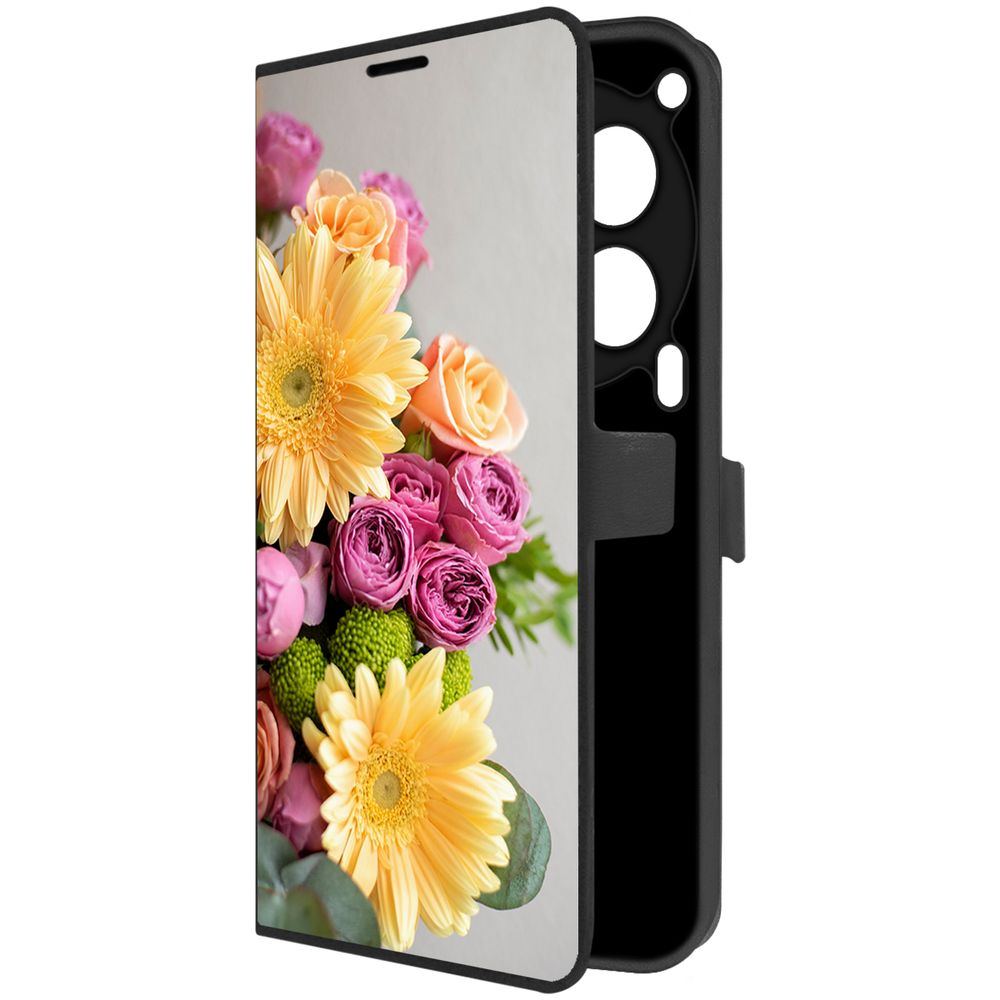 

Чехол-книжка Krutoff Eco Book для TECNO Camon 30 5G Букет (черный)