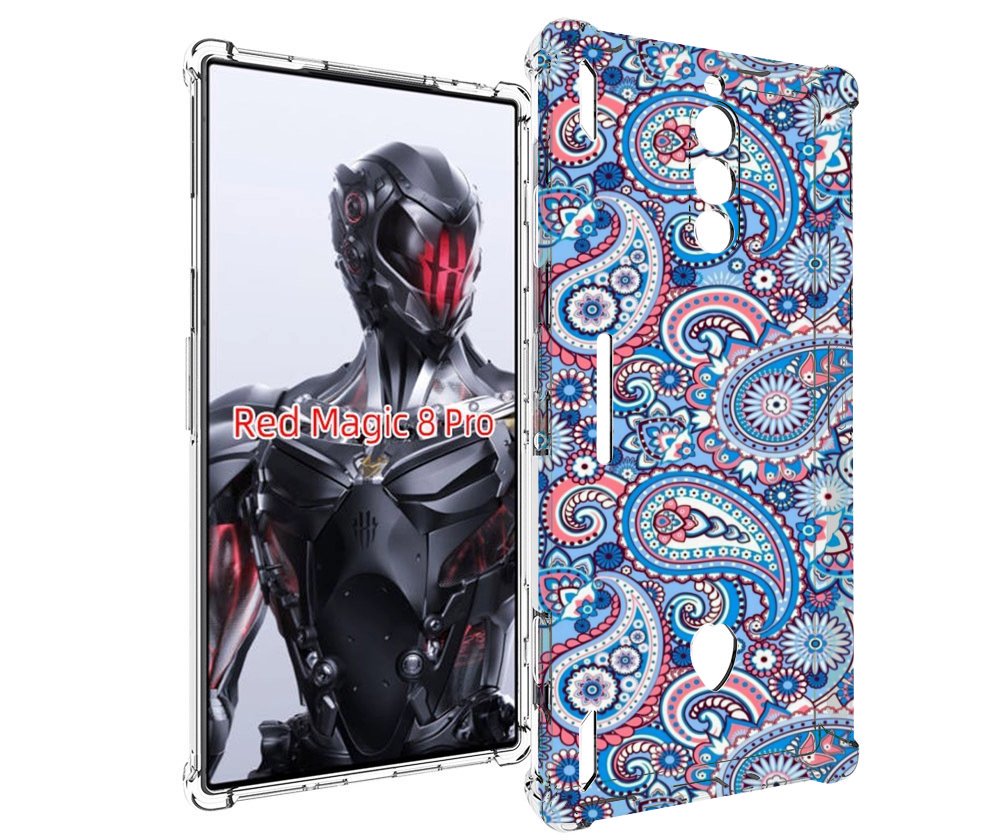 Чехол MyPads красивый голубой арнамент для ZTE Nubia Red Magic 8 Pro / Red Magic 8 Pro ...