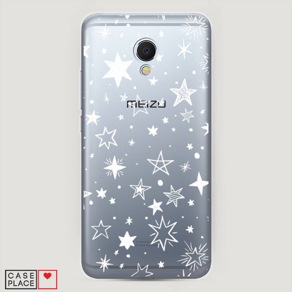 

Чехол Awog на Meizu MX6 "Звездочки графика белая", Прозрачный;белый, 70950-7