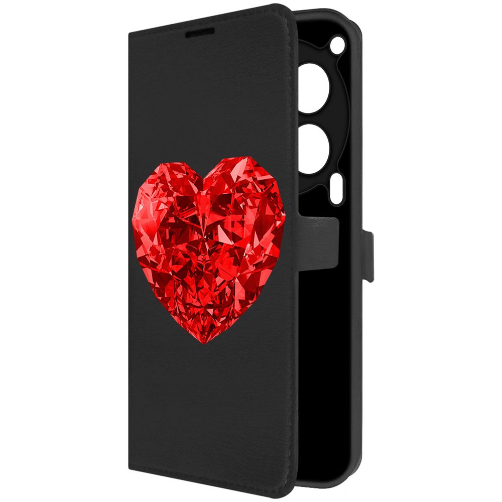 

Чехол-книжка Krutoff Eco Book для TECNO Camon 30 5G Рубиновое сердце (черный)