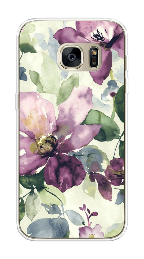

Чехол Awog на Samsung Galaxy S7 edge "Сиреневые цветы-акварель", Фиолетовый, 24650-10