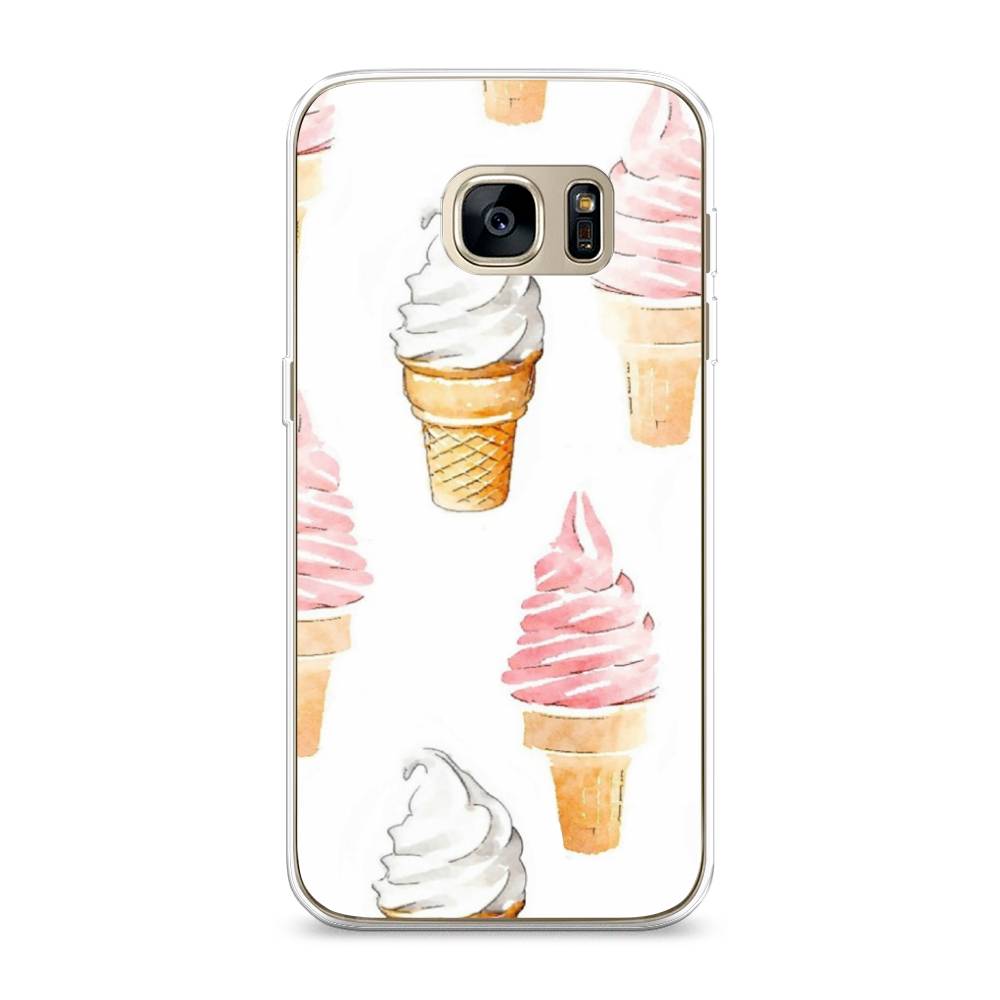 

Чехол Awog на Samsung Galaxy S7 edge "Нарисованное мороженое", Белый;розовый, 24650-10