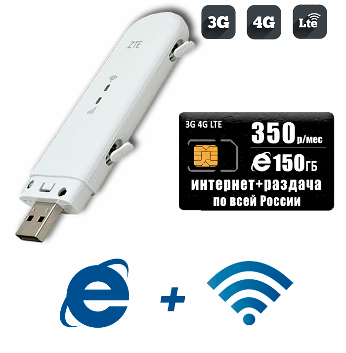 

Модем ZTE MF79U (RU) + сим карта для интернета и раздачи, 150ГБ за 350р/мес.