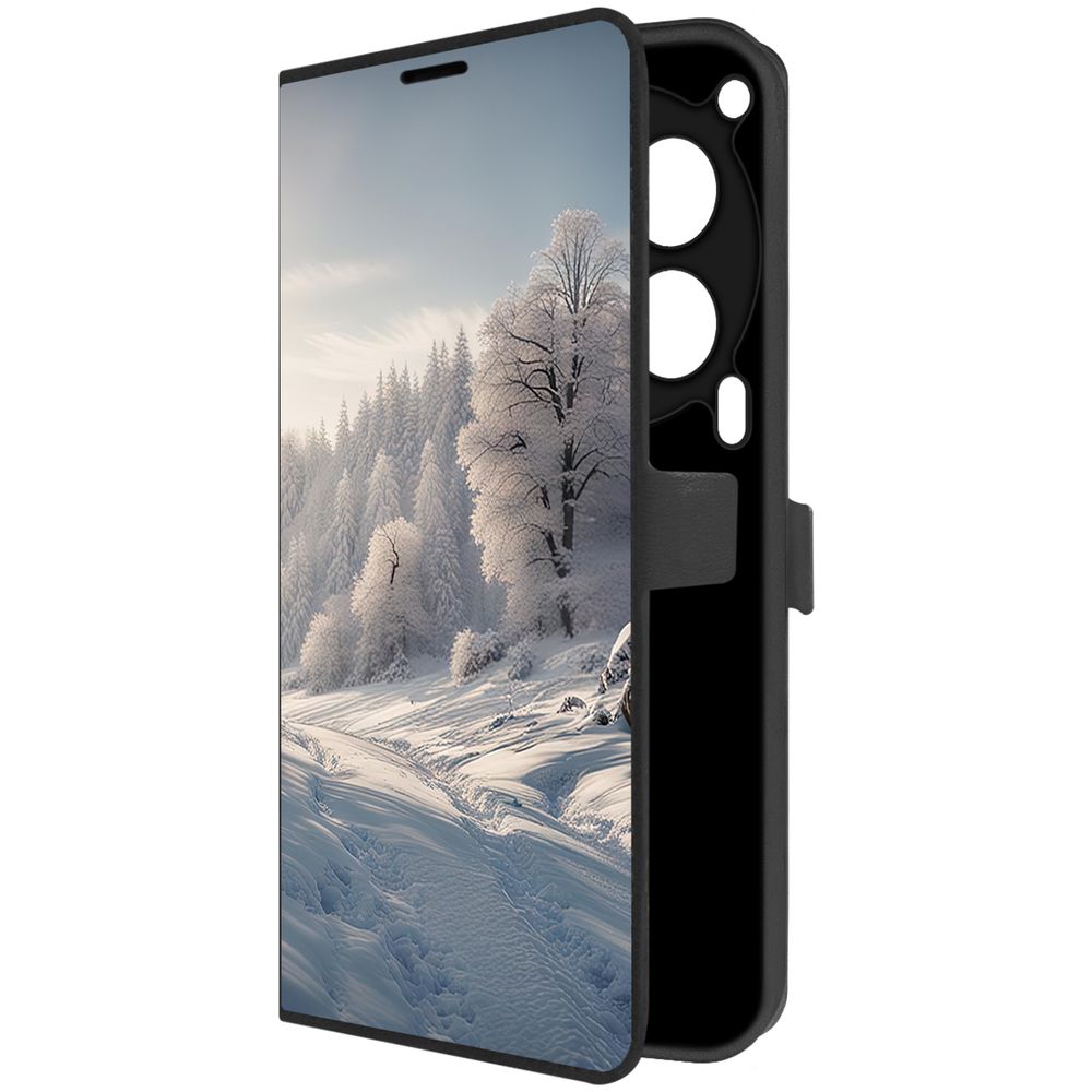 

Чехол-книжка Krutoff Eco Book для TECNO Camon 30 5G Снег (черный)