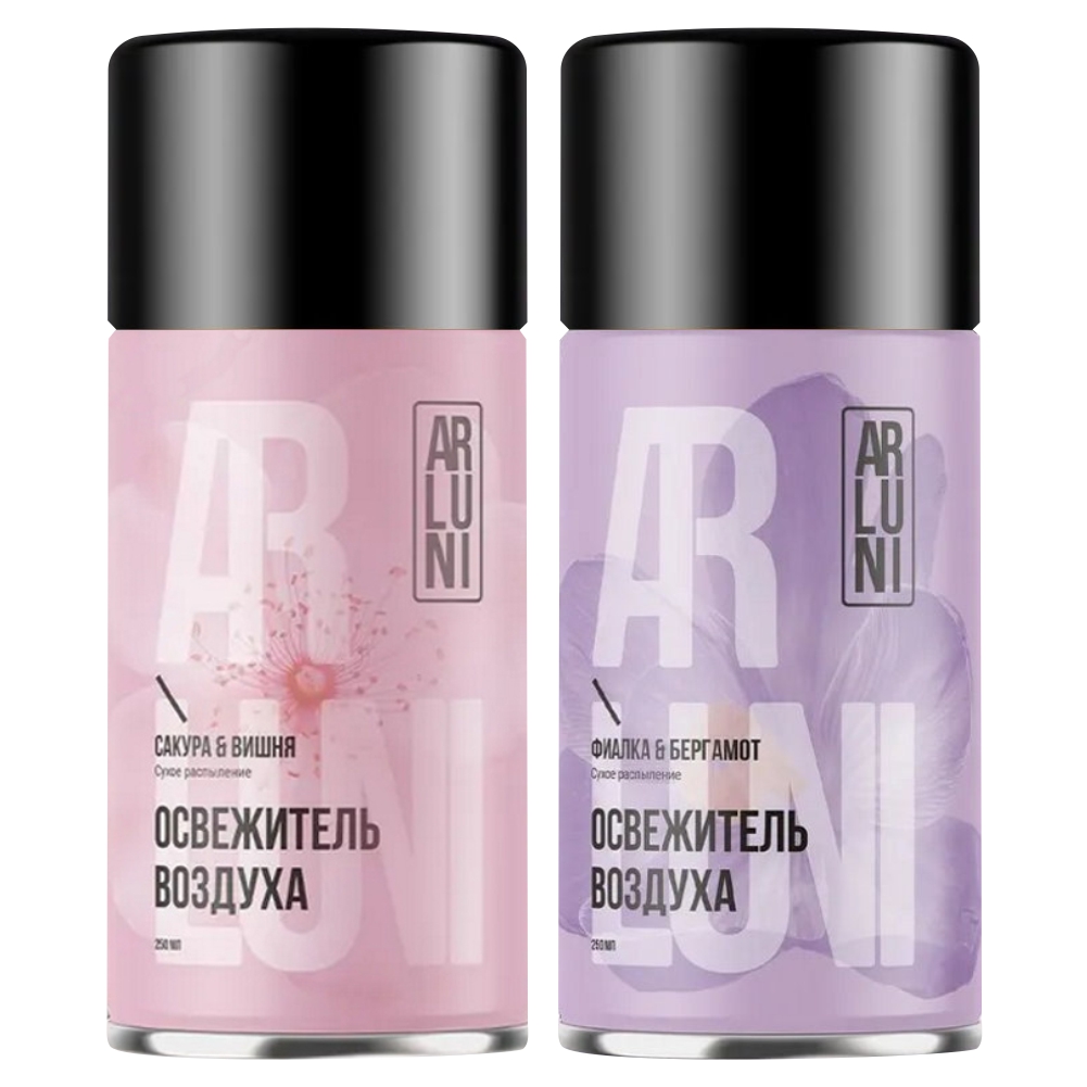 Освежитель Arluni Фиалка и бергамот, Ссакура и вишня, 250 мл х 2 шт