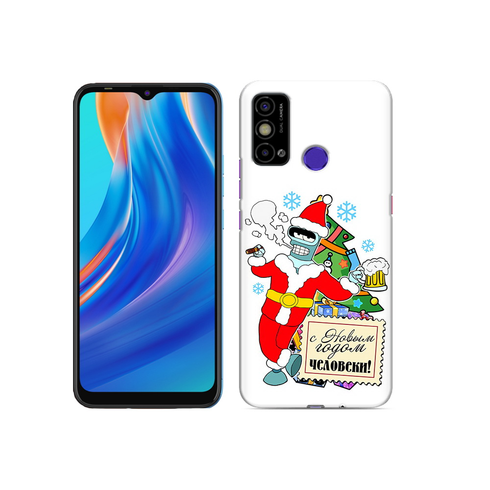 

Чехол MyPads Tocco для Tecno Spark Go С новым годом человеки, Прозрачный, Tocco