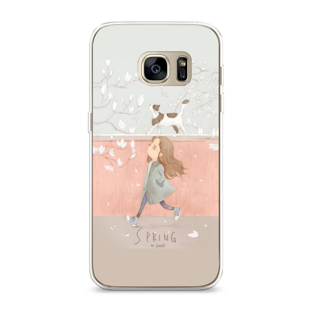 

Чехол Awog на Samsung Galaxy S7 edge "Девочка-весна", Серый, 24650-7