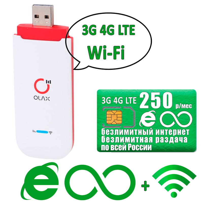 

Модем OLAX U90H + безлимитный интернет и раздача за 250р/мес