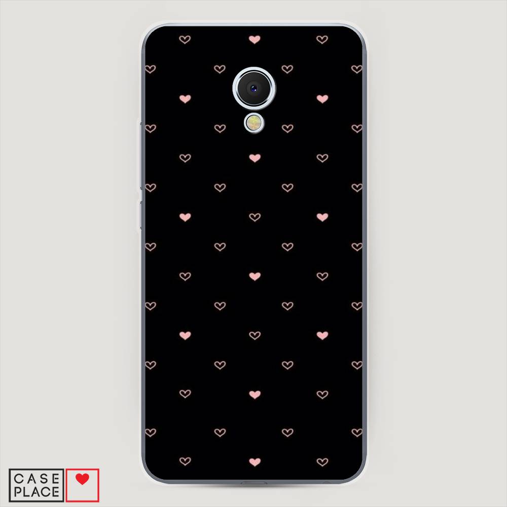 

Чехол Awog на Meizu MX6 "Черный фон и сердечки", Розовый;серый;черный, 70950-3