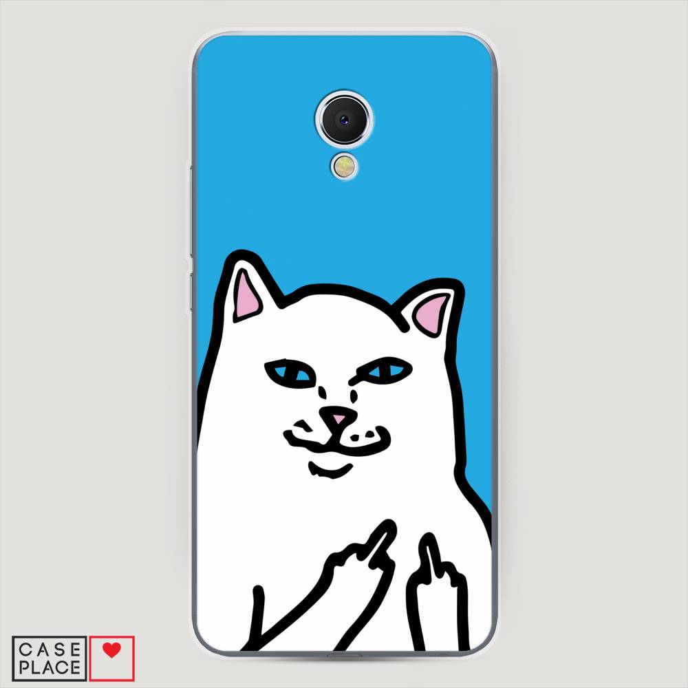 

Чехол Awog на Meizu MX6 "Кот жесть", Белый;голубой;черный, 70950-9