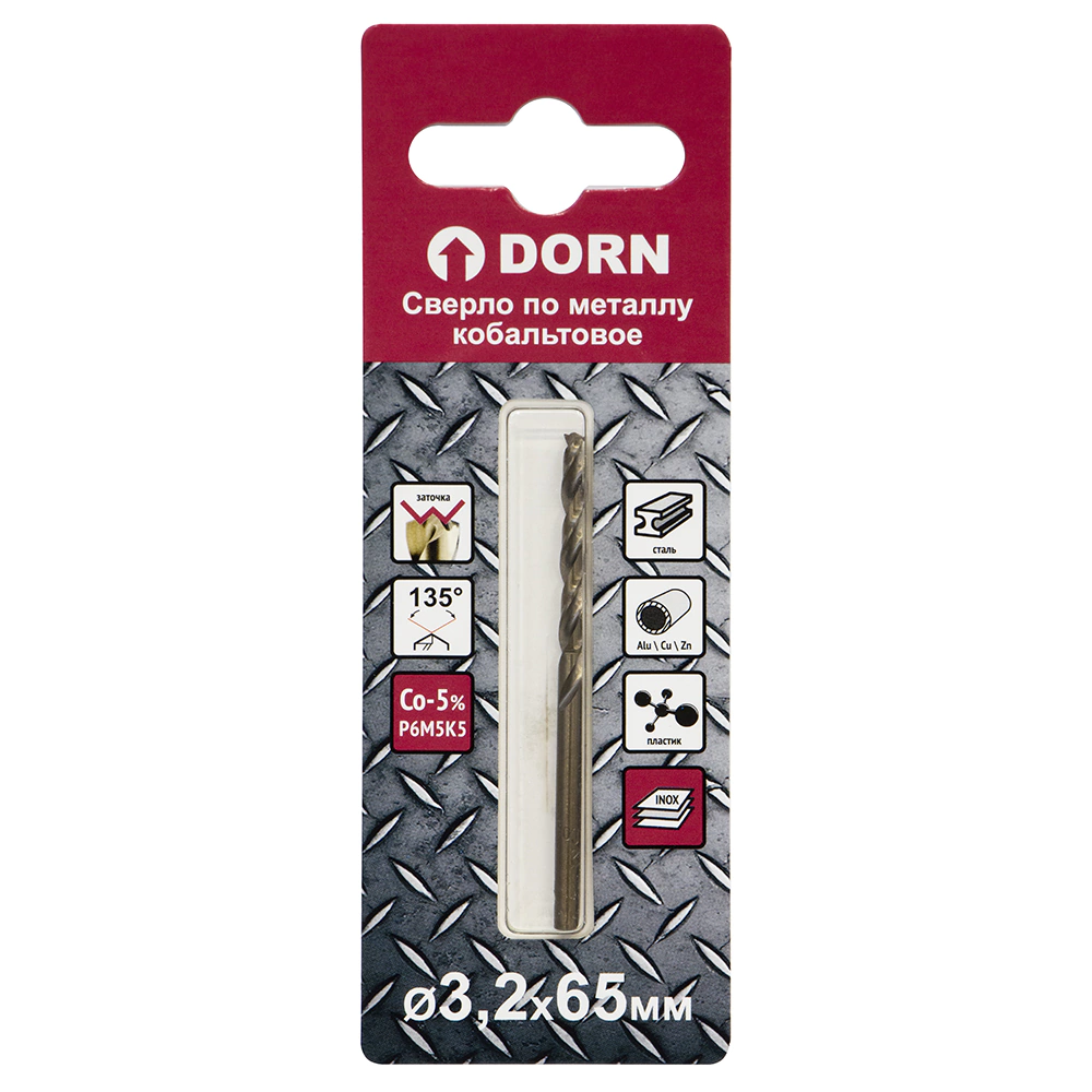 

Сверло по металлу DORN 3,2х65 мм HSS-Co