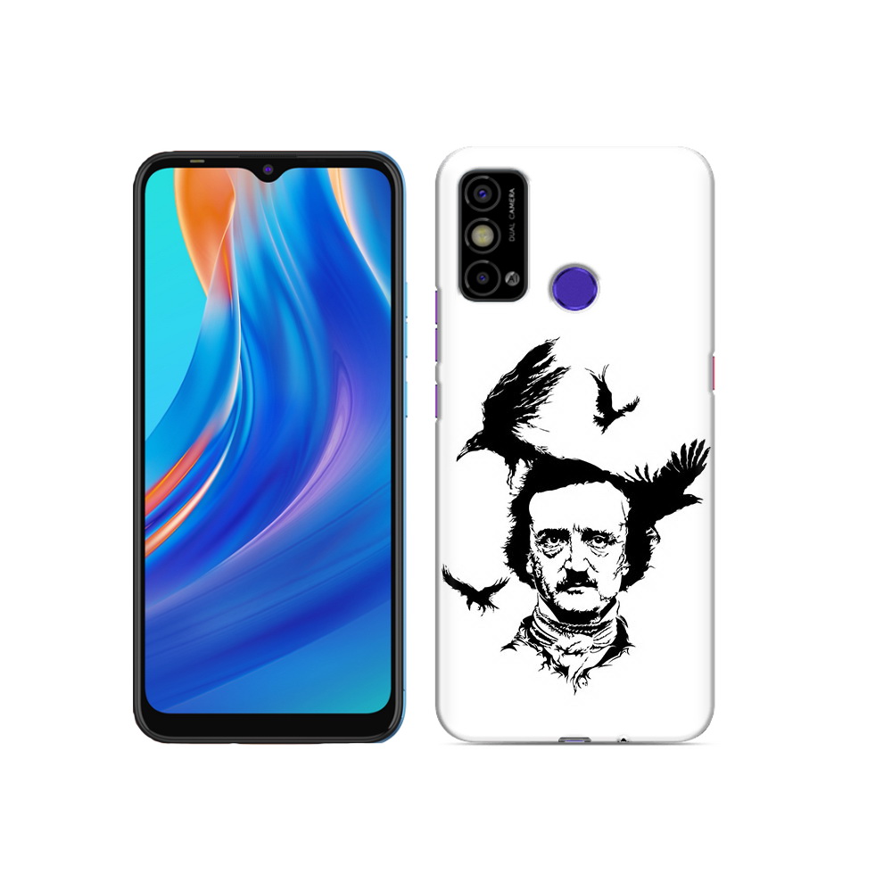 

Чехол MyPads Tocco для Tecno Spark Go Эдгар Аллан черно белый, Прозрачный, Tocco