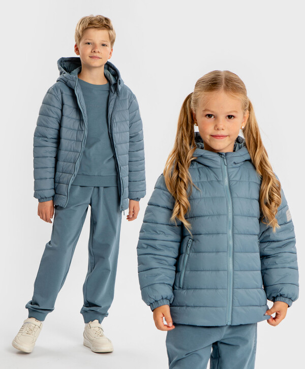 

Куртка с капюшоном демисезонная стеганая синяя детская Button Blue, 110, 224BBBB4102, Синий, 224BBBB4102