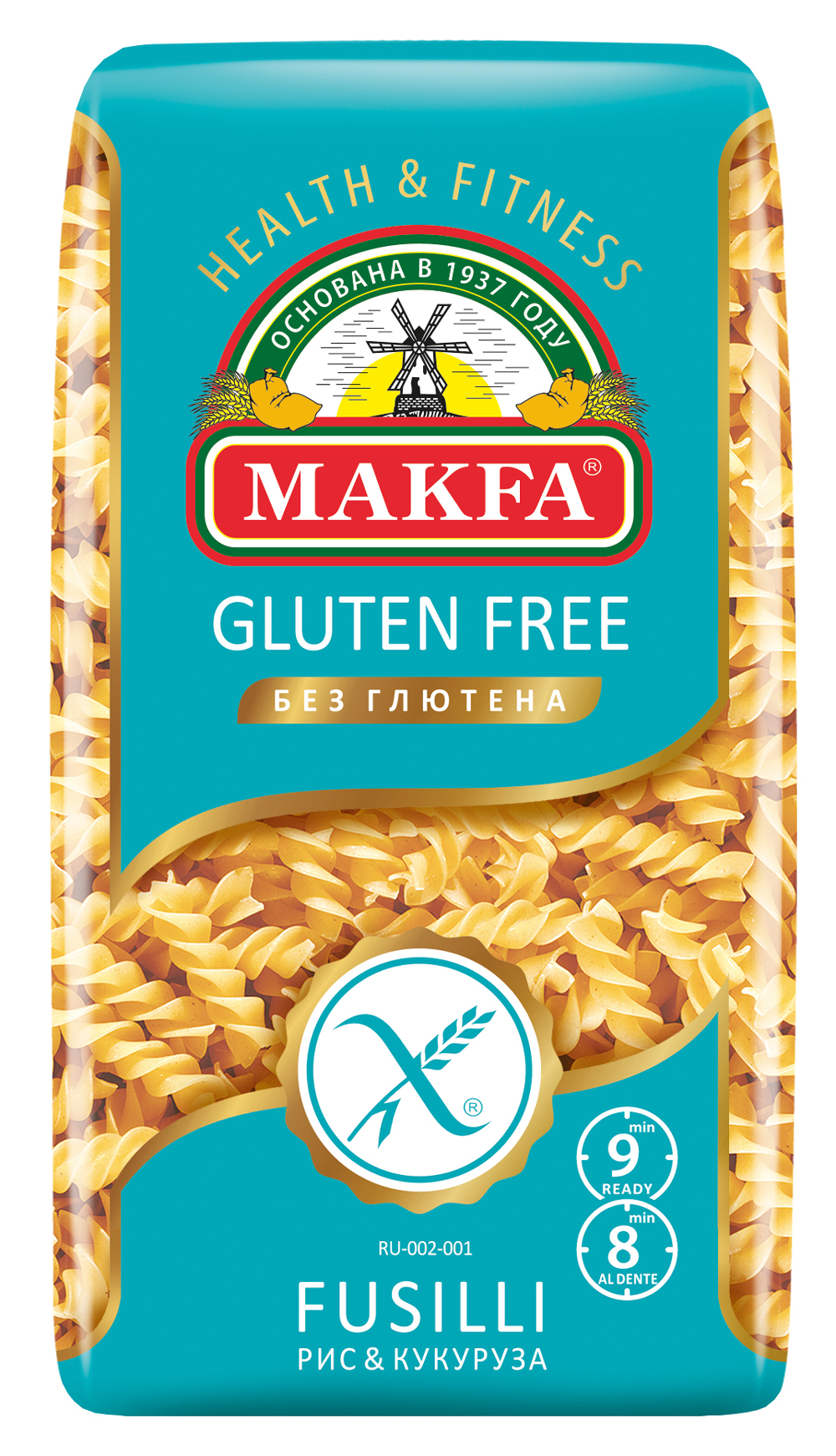 Макаронные изделия Makfa Gluten free Fusilli Спирали без глютена 300 г