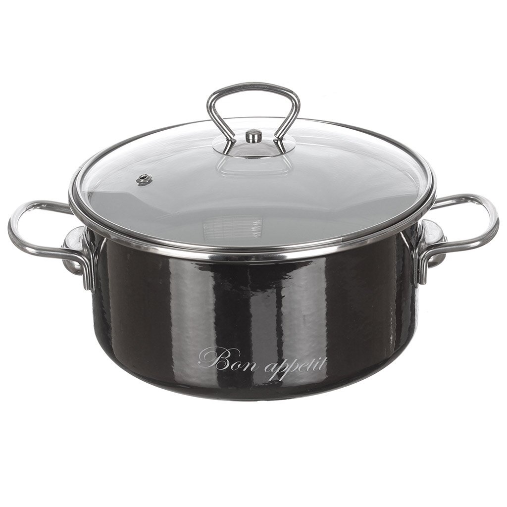 

Кастрюля 5 л с крышкой Vitross Bon Appetit 8SB245S мокрый асфальт индукция, Серый
