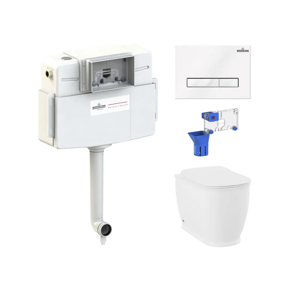

Комплект 5 в 1 Lavinia Boho Relfix Bell Pro 87060213, премиум со стеклянной клавишей, Белый, Комплект унитазов Lavinia Boho 5 в 1: Bell Pro, кор.крепления, прямоугольная клавиша