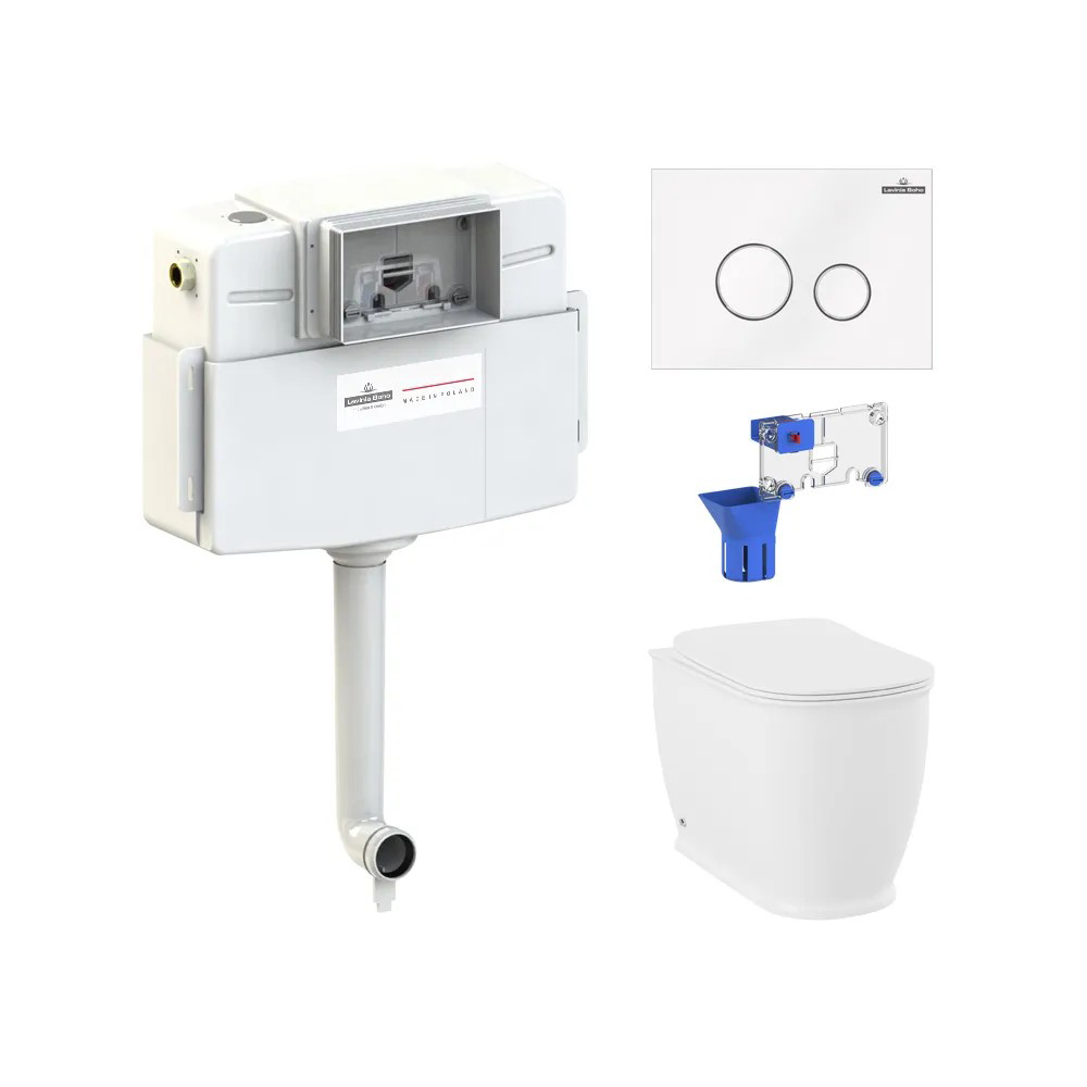 

Комплект 5 в 1 Lavinia Boho Relfix Bell Pro 87060215, премиум со стеклянной клавишей, Белый, Комплект унитазов Lavinia Boho 5 в 1: Bell Pro, кор.крепления, круглая клавиша
