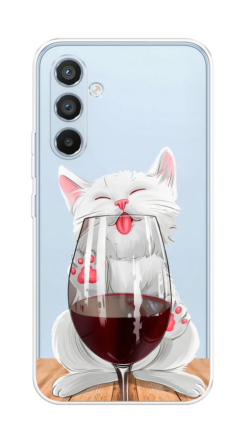 

Чехол Homey на Samsung Galaxy A54 5G "Кот с бокалом", Прозрачный;белый;красный, 2107750-1