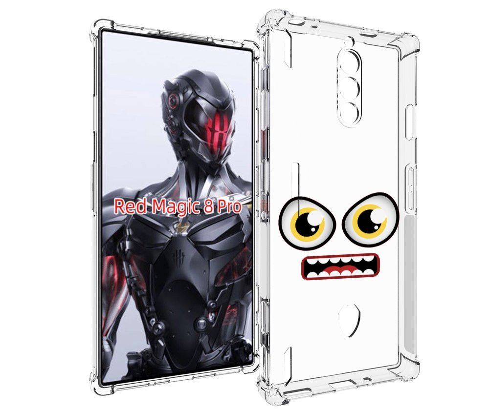 Чехол MyPads красный злой смайлик для ZTE Nubia Red Magic 8 Pro / Red Magic 8 Pro Plus