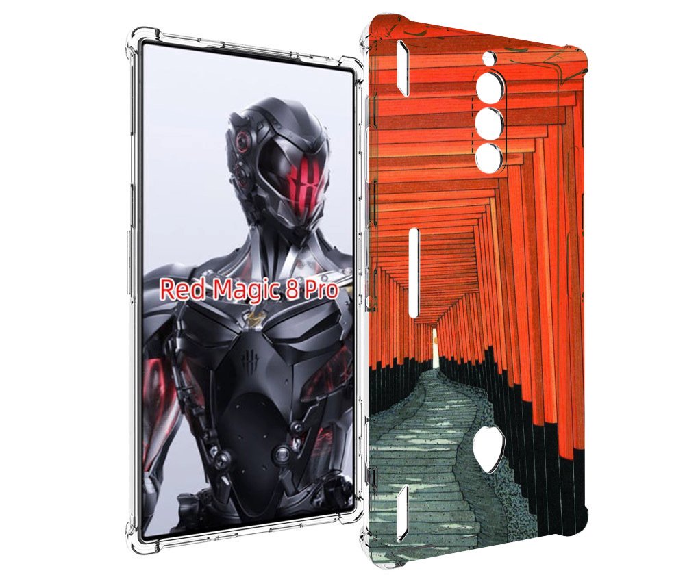 Чехол MyPads красный коридор для ZTE Nubia Red Magic 8 Pro / Red Magic 8 Pro Plus