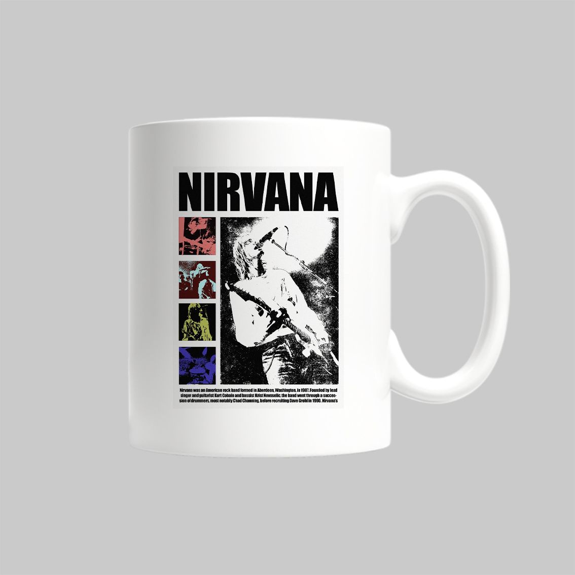 

Кружка Nirvana Нирвана Курт Кобейн Kurt Cobain рок атрибутика
