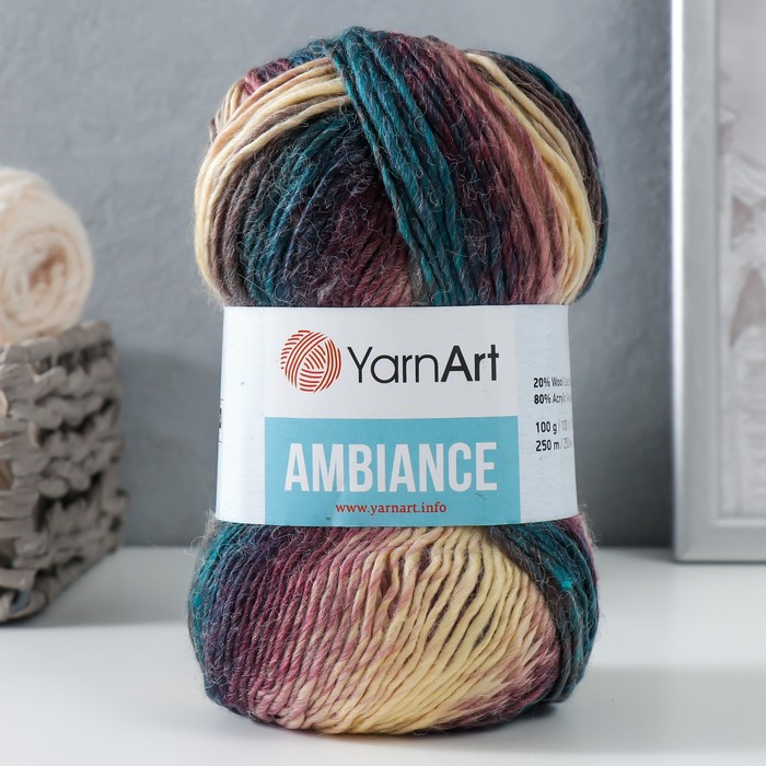 

Пряжа Ambiance 80% акрил, 20% шерсть 250м/100г (163), Разноцветный