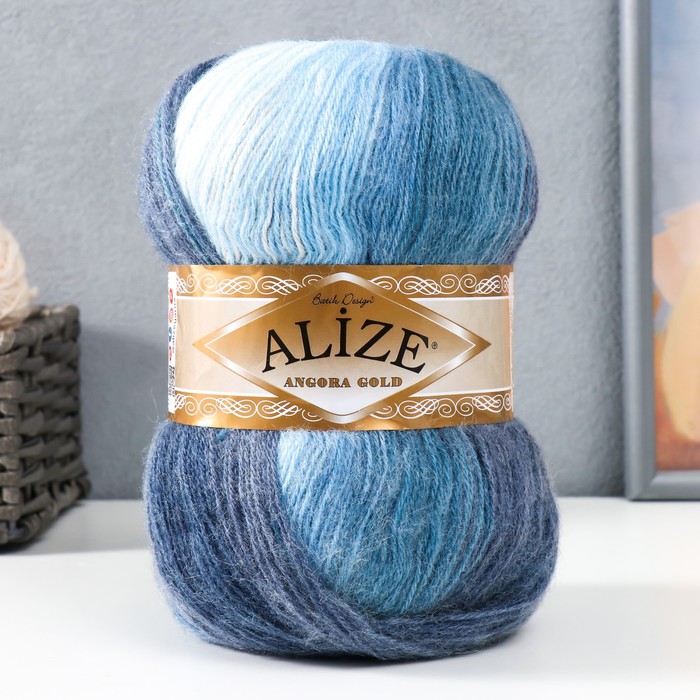 

Пряжа Alize Angora Gold Batik 20% шерсть, 80% акрил 550м/100гр 1899, Разноцветный