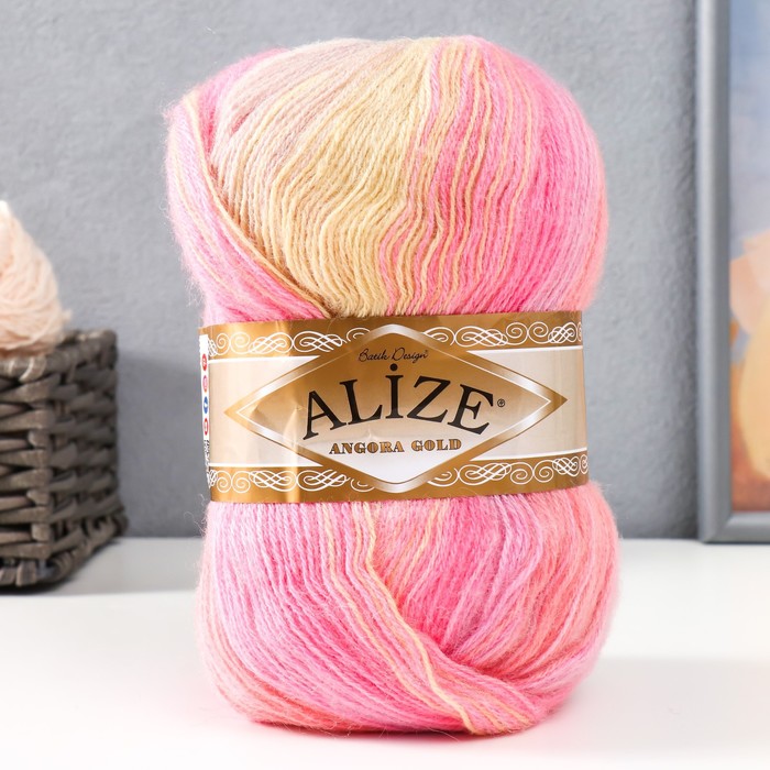 

Пряжа Alize Angora Gold Batik 20% шерсть, 80% акрил 550м/100гр 2807, Разноцветный