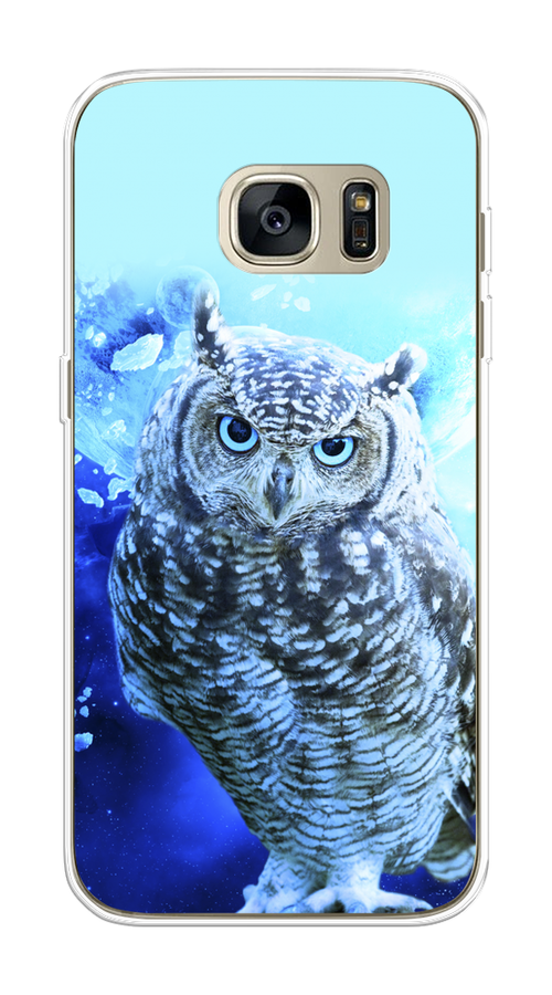 

Чехол Awog на Samsung Galaxy S7 edge "Сова арт 7", Синий;голубой, 24650-1