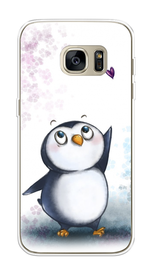 

Чехол Awog на Samsung Galaxy S7 edge "Пингвин и сердечко", Белый, 24650-1