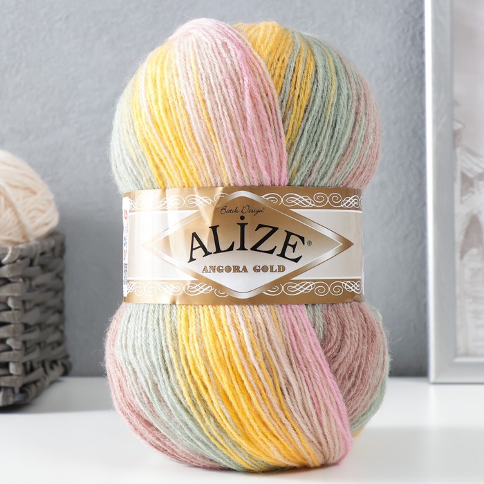 

Пряжа Alize Angora Gold Batik 20% шерсть, 80% акрил 550м/100гр 6958, Разноцветный