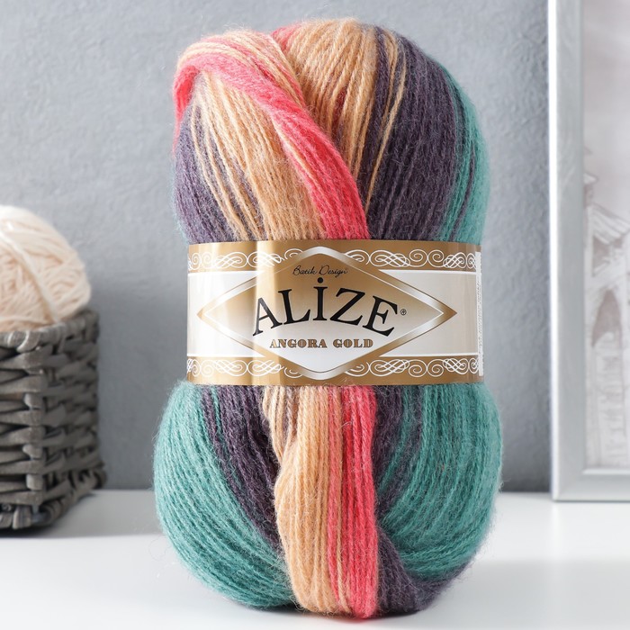 

Пряжа Alize Angora Gold Batik 20% шерсть, 80% акрил 550м/100гр 7399, Разноцветный