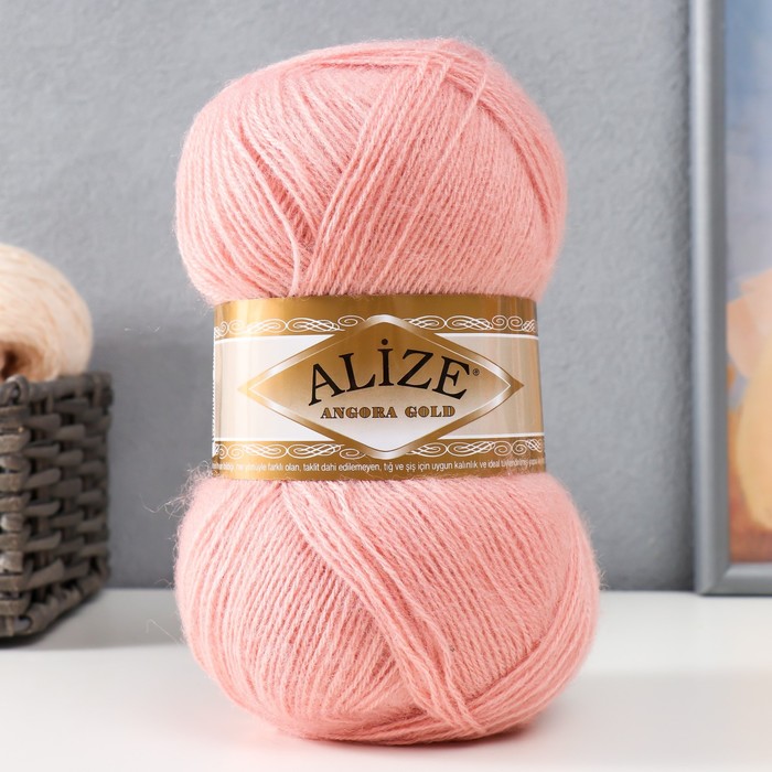 

Пряжа Alize Angora Gold 20% шерсть, 80% акрил 550м/100гр 161 пудра, Бежевый
