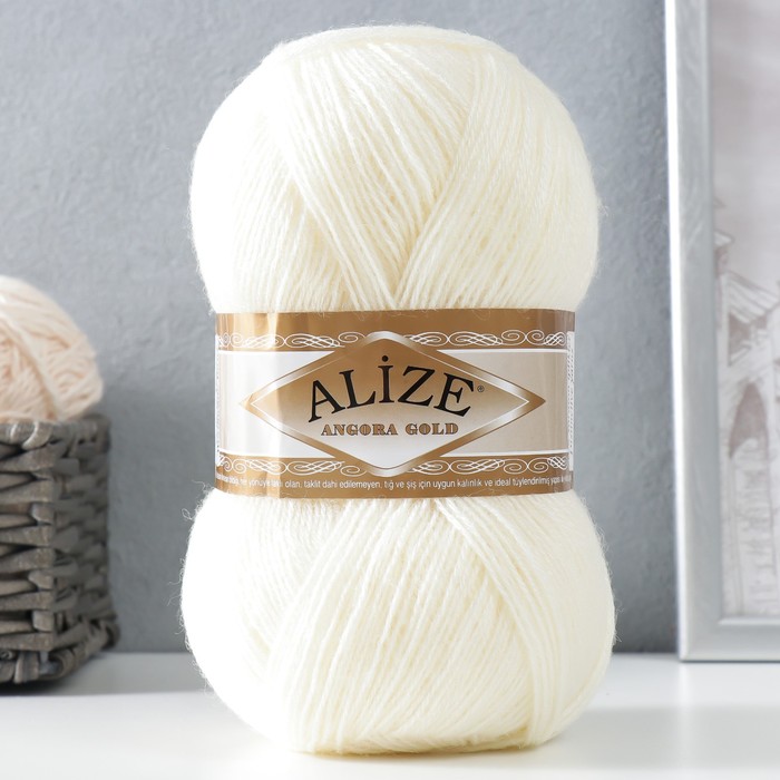 

Пряжа Alize Angora Gold 20% шерсть, 80% акрил 550м/100гр 62, Белый