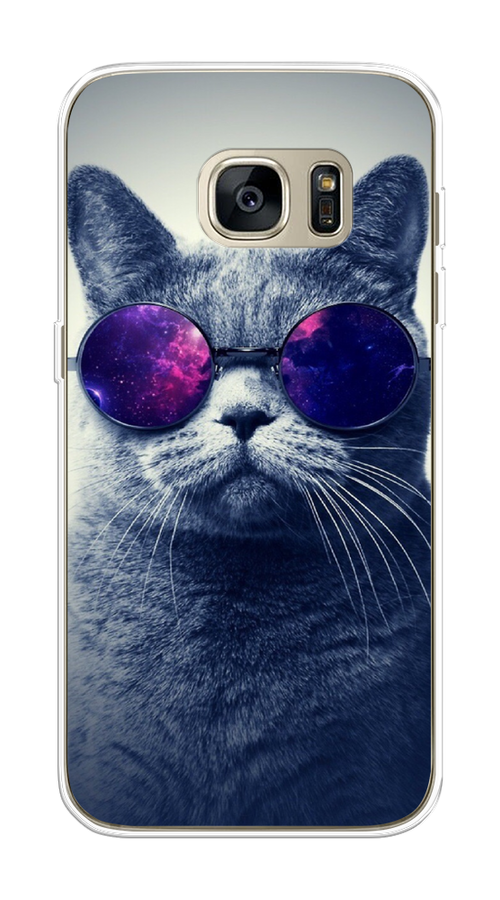 

Чехол Awog на Samsung Galaxy S7 edge "Космический кот", Красный, 24650-1