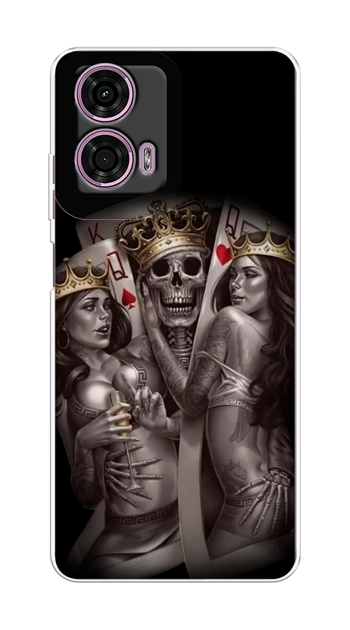 

Чехол на Motorola Moto G24 "Карты король и королевы", Серый;желтый, 243850-1