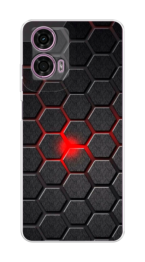 

Чехол на Motorola Moto G24 "Соты красные", Красный;черный;серый, 243850-1
