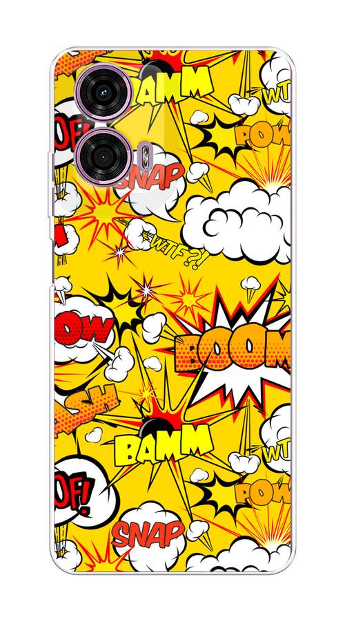 

Чехол на Motorola Moto G24 "Поп Арт эффекты", Желтый;белый;оранжевый, 243850-1