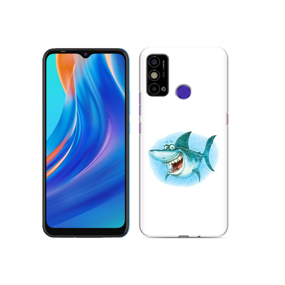 

Чехол MyPads Tocco для Tecno Spark Go веселая акула, Прозрачный, Tocco